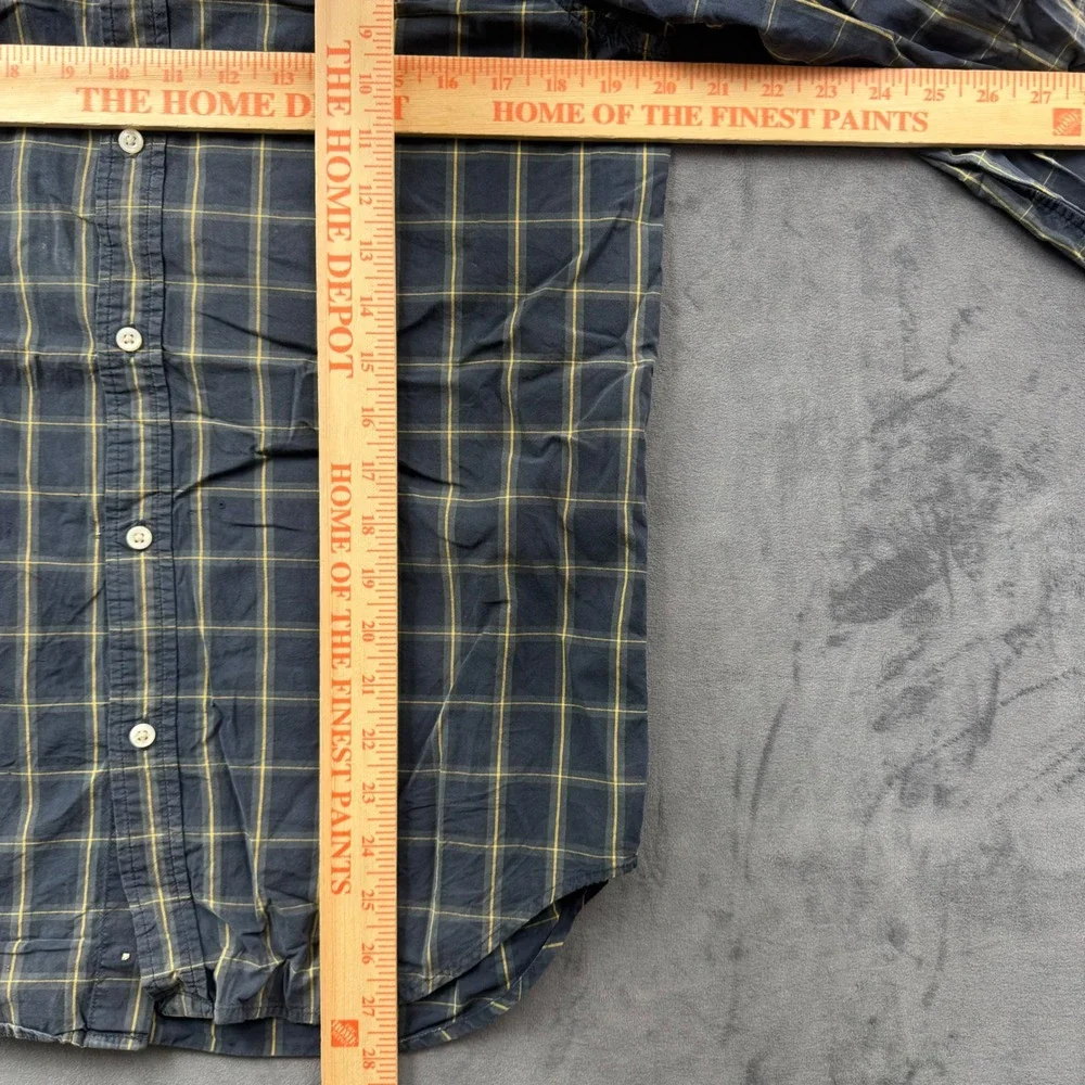 Ralph Lauren Boys XL 18-20 Plaid Button Down Shirt Navy Blue Yellow Red Pony